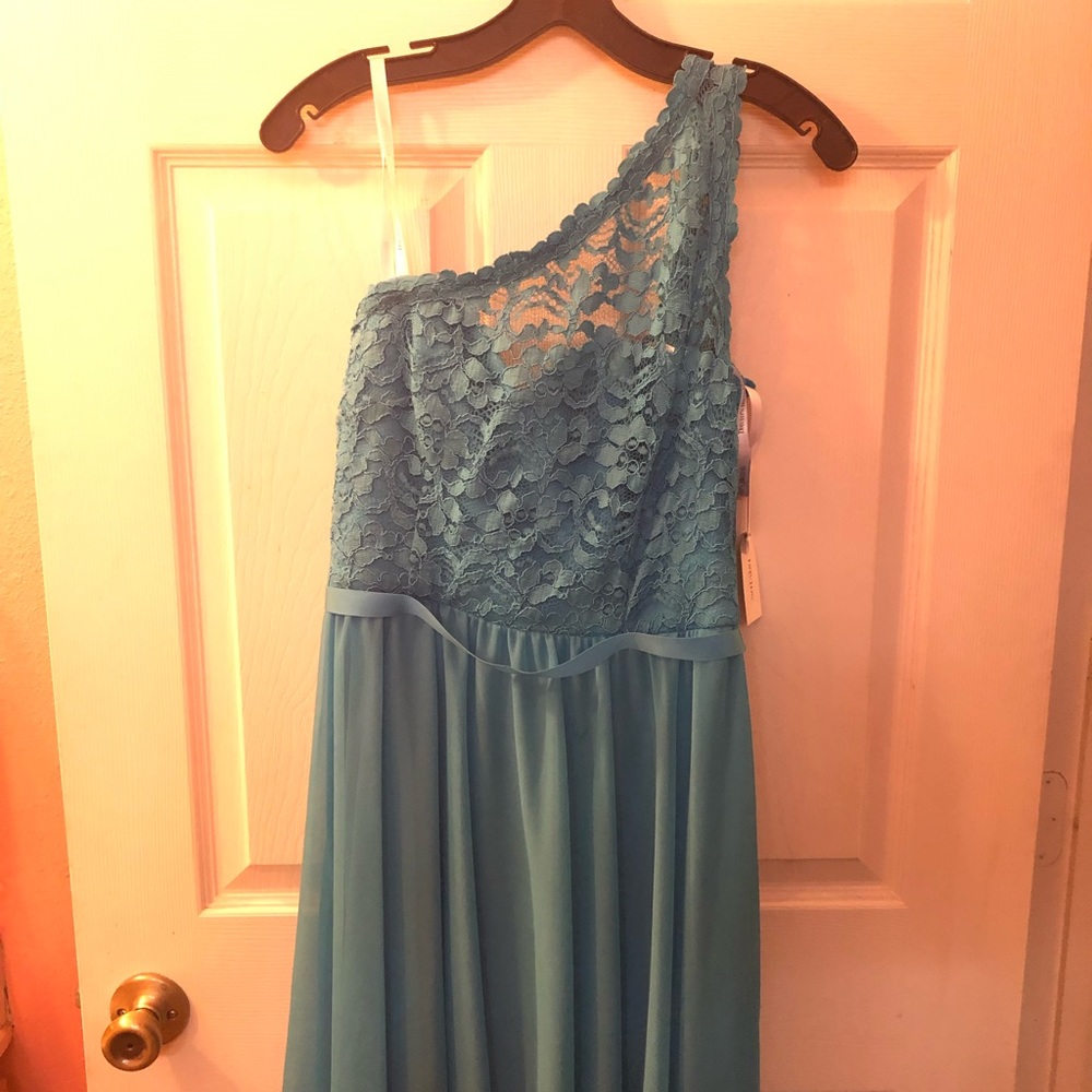One Shoulder Lace David’s Bridal Dress